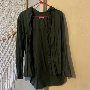 Military Green Button-Up